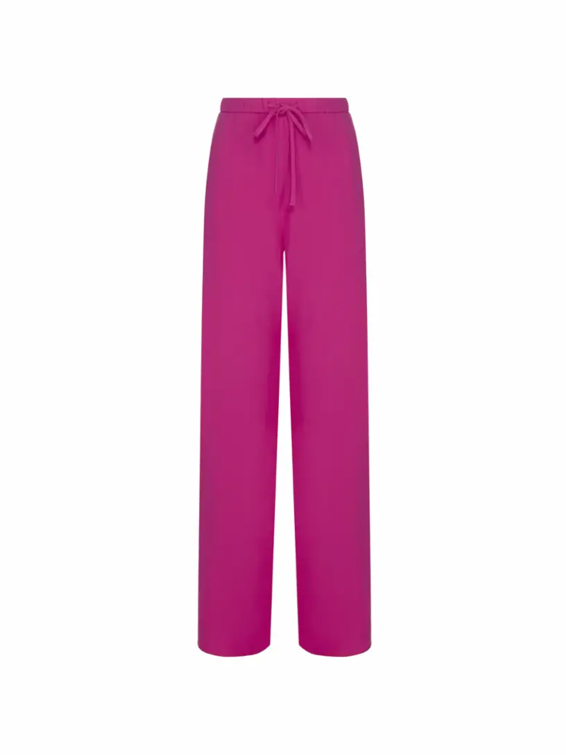 Silk wide-leg pants in purple - Valentino