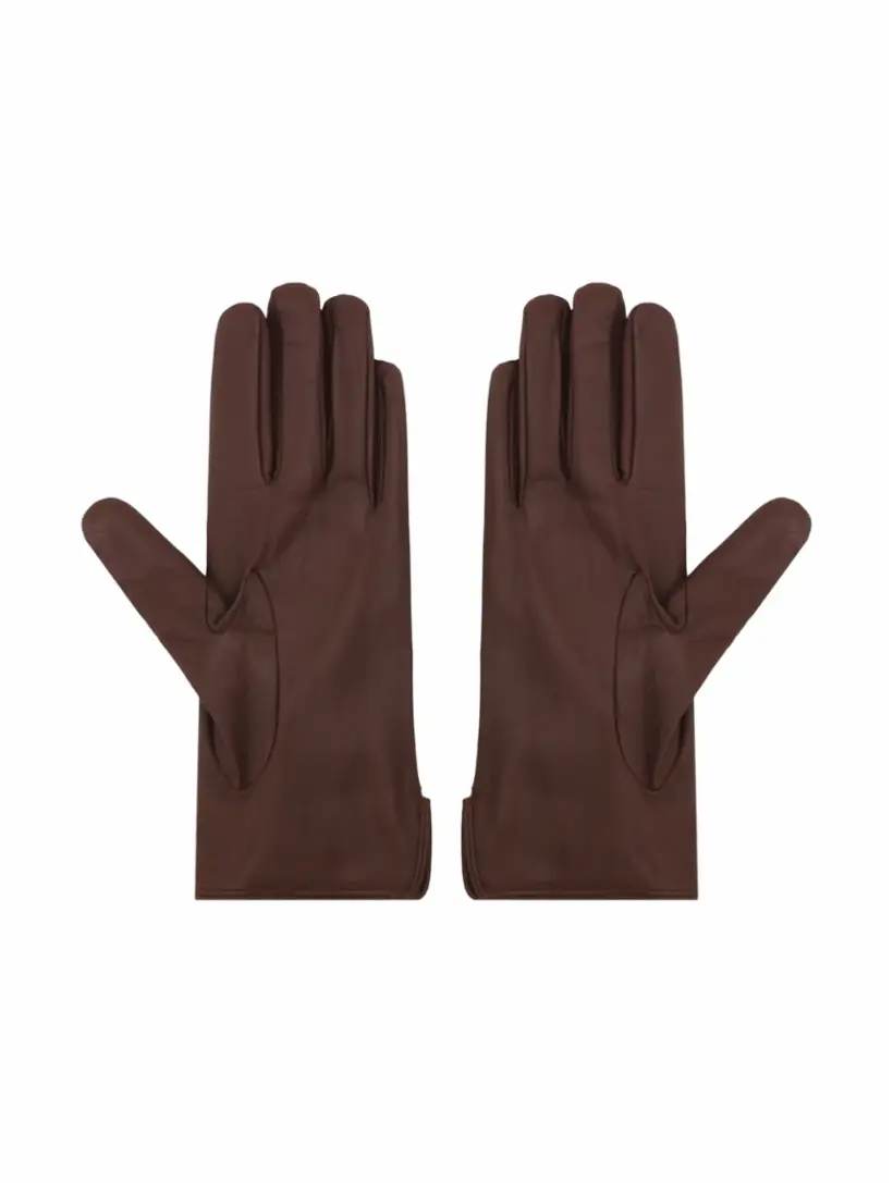 Valentino Garavani Vlogo Chain Gloves In Nappa And Cashmere for Woman in  Brown