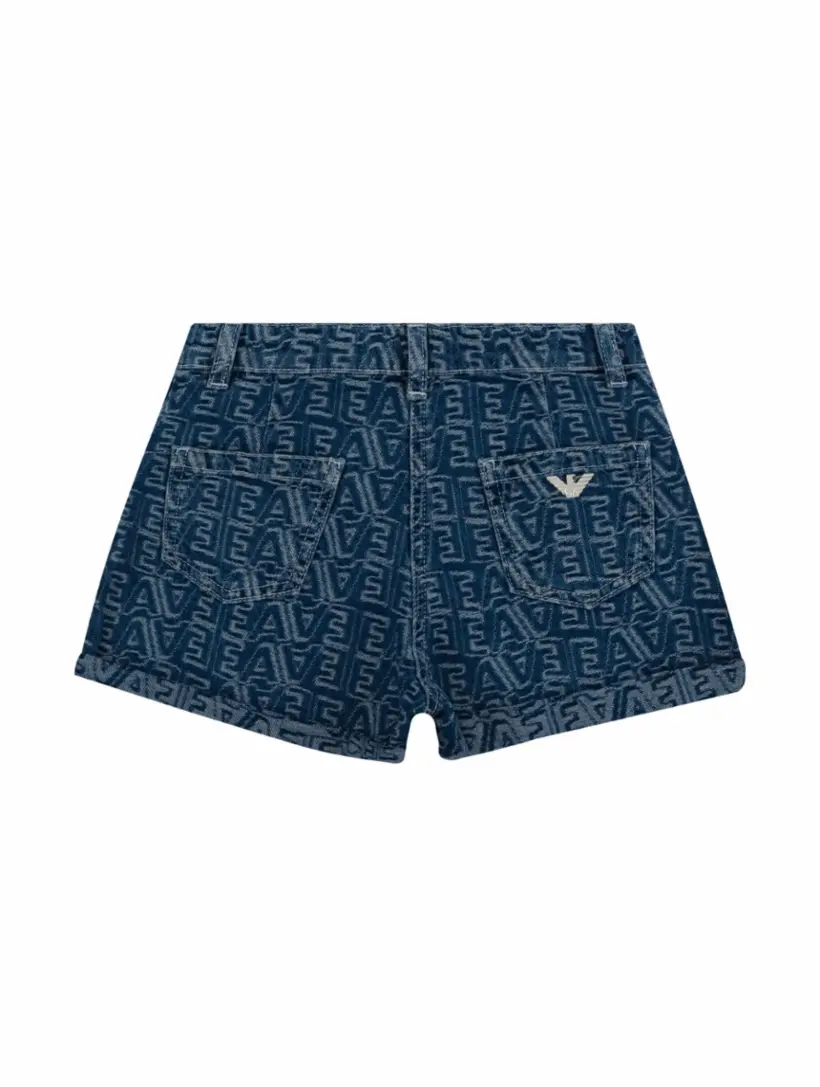 EMPORIO ARMANI women's Monogrammed denim shorts - buy for 110400