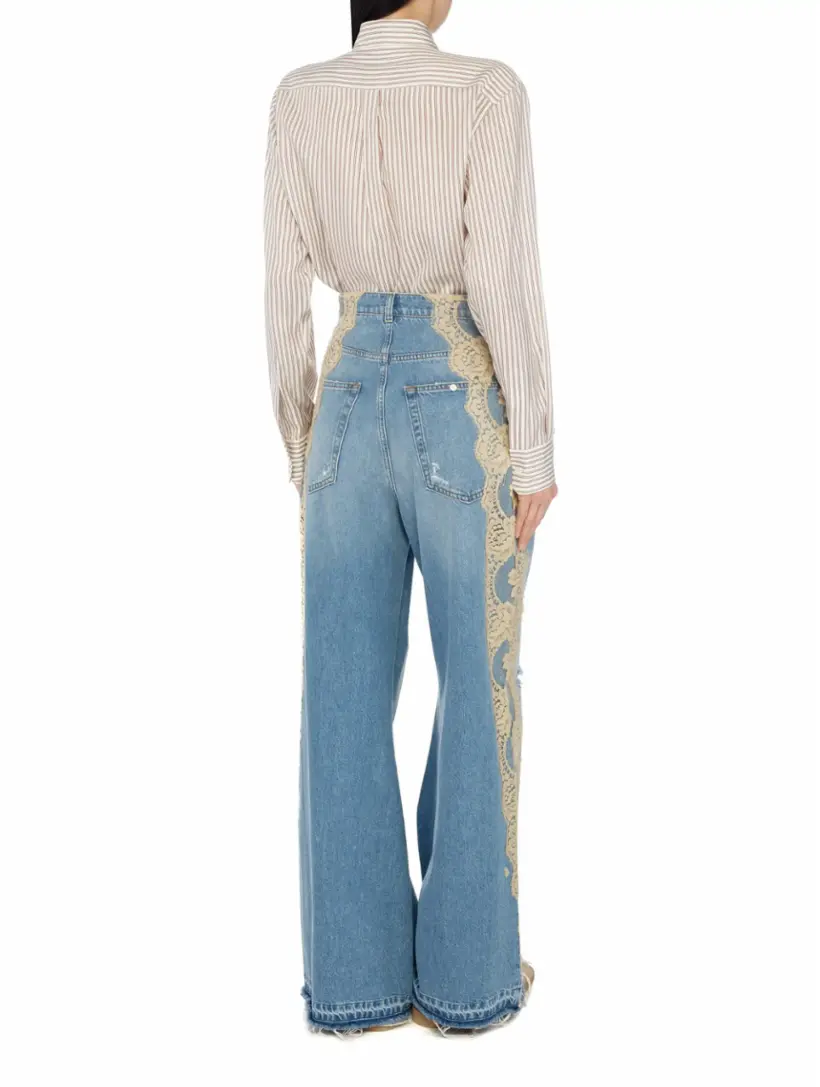 Dolce&Gabbana women's Wide jeans with a torn effect - buy for
