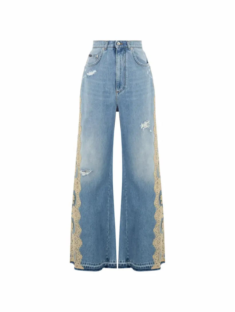 Dolce&Gabbana women's Wide jeans with a torn effect - buy for