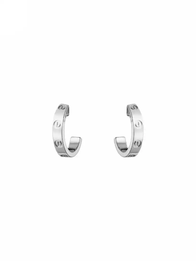 Cartier love earrings white gold best sale