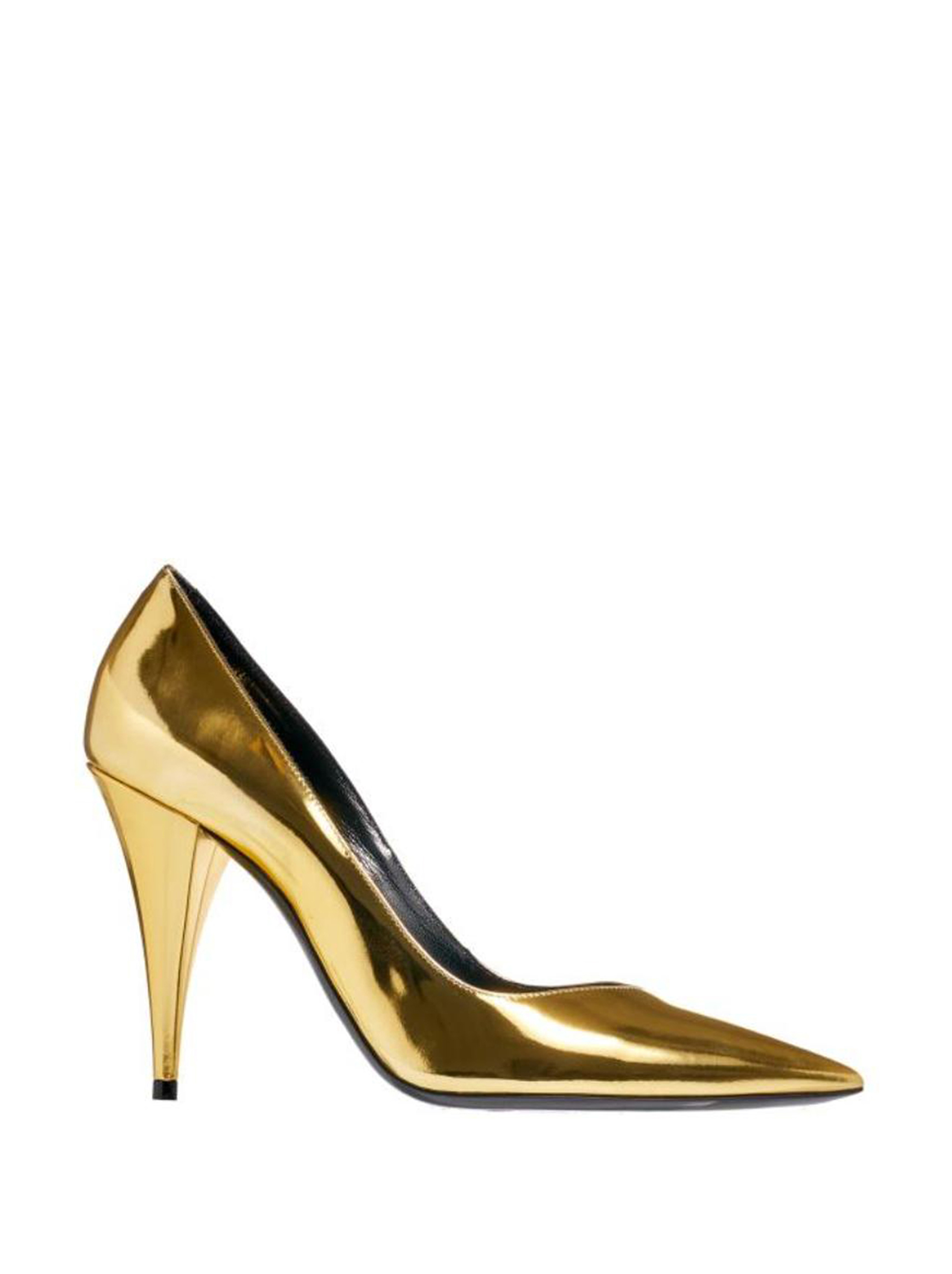 Saint laurent gold on sale pumps