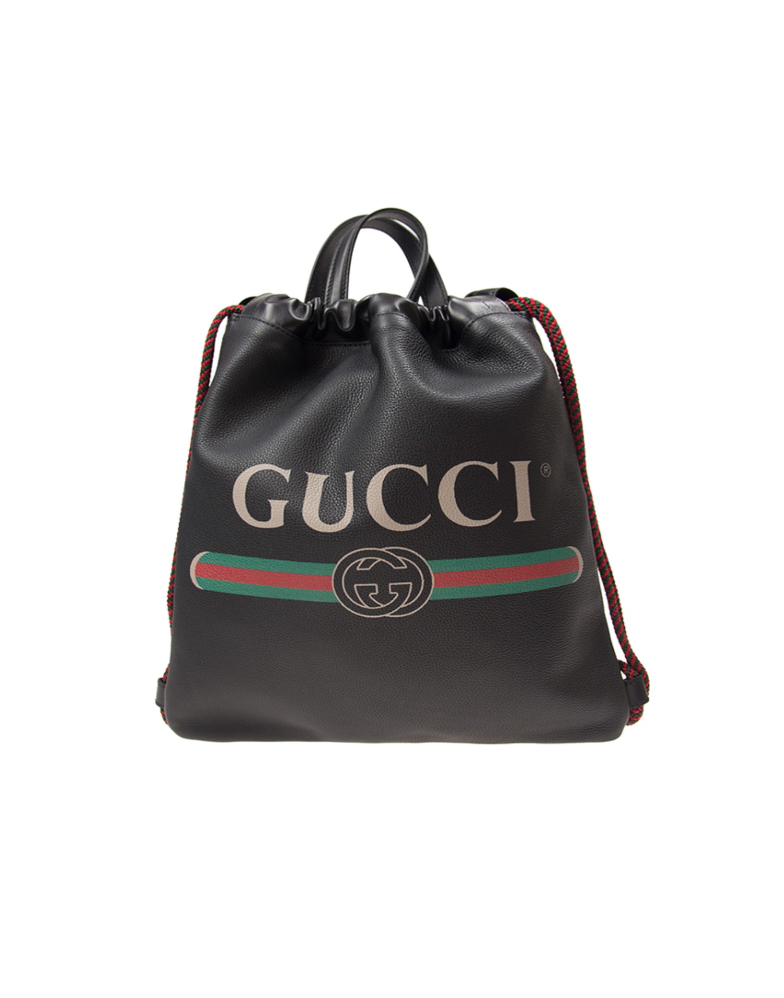 Gucci print leather discount backpack