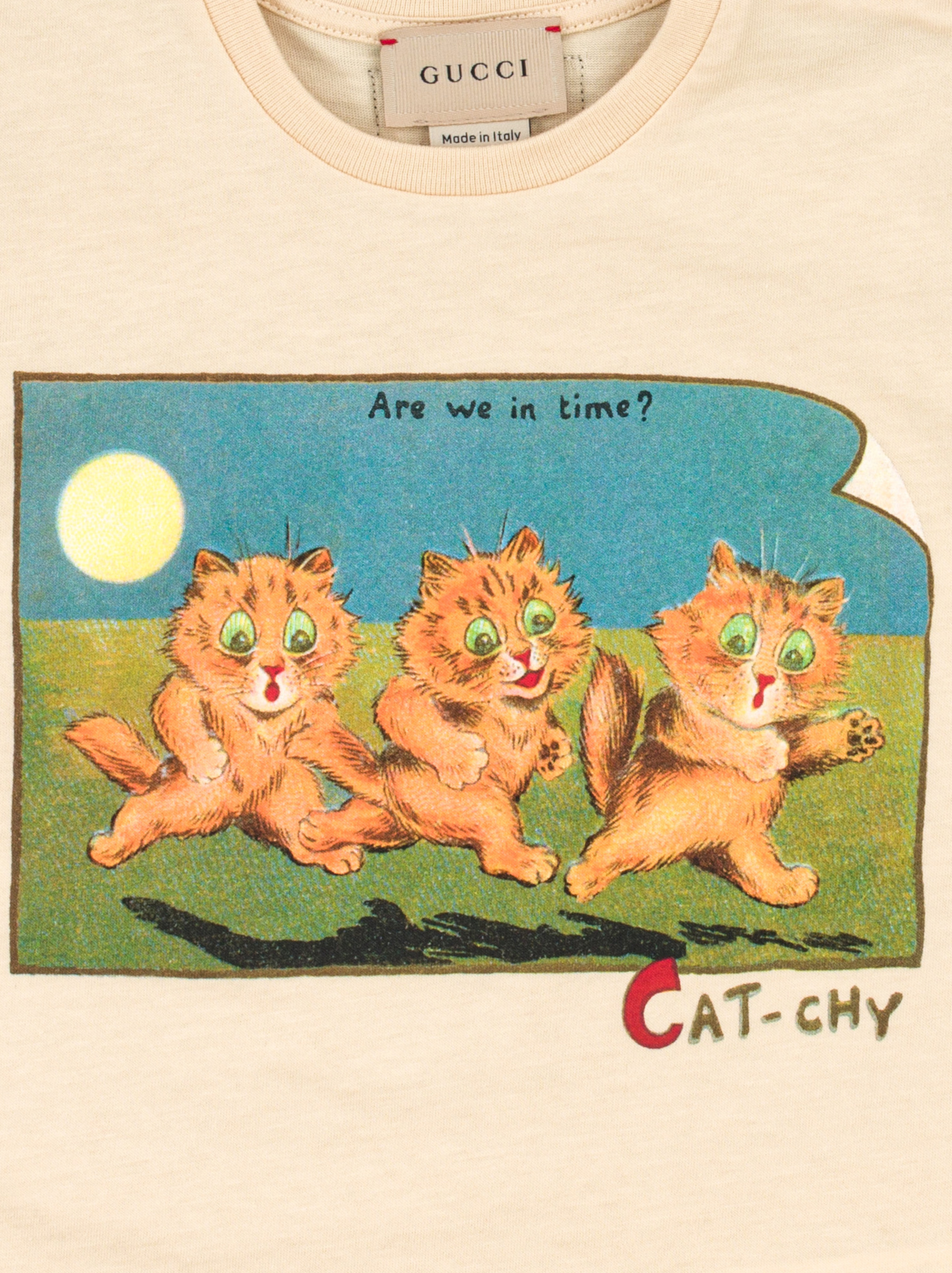 GUCCI Kids Cat Print T-shirt, 44% OFF