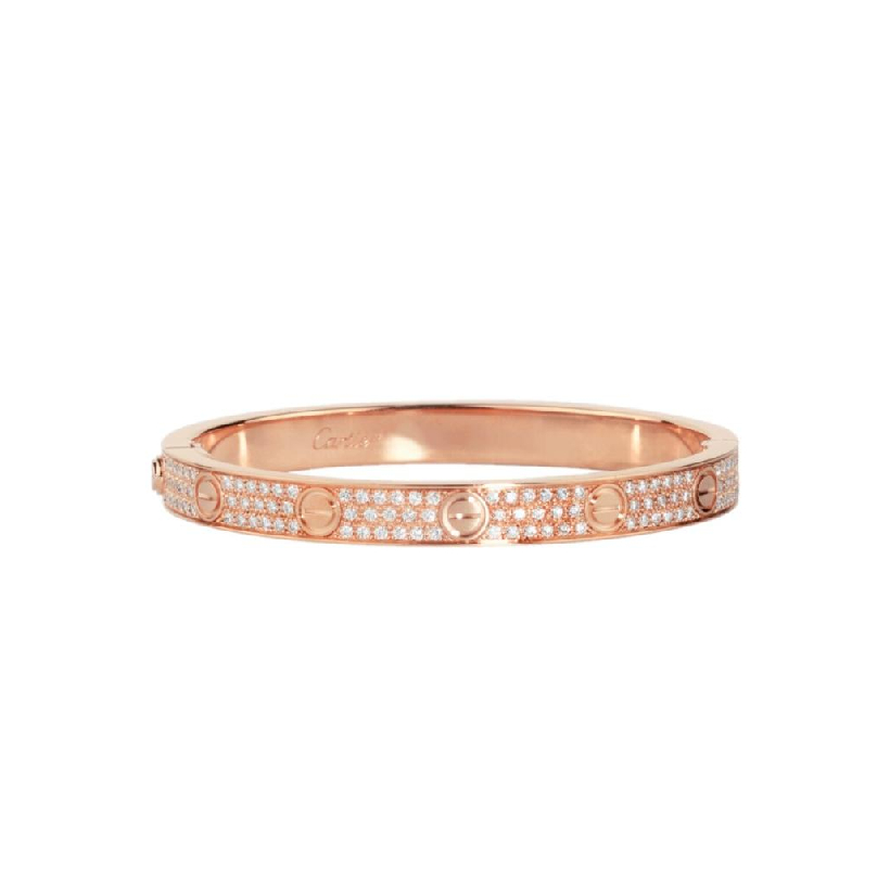 Cartier love bracelet rose gold diamonds sale