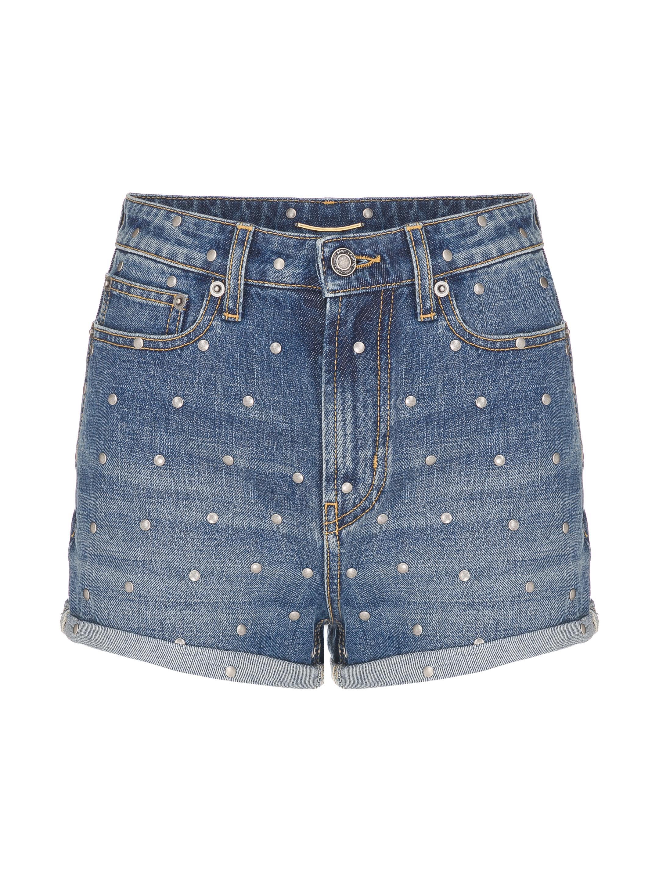 Saint laurent denim shorts online