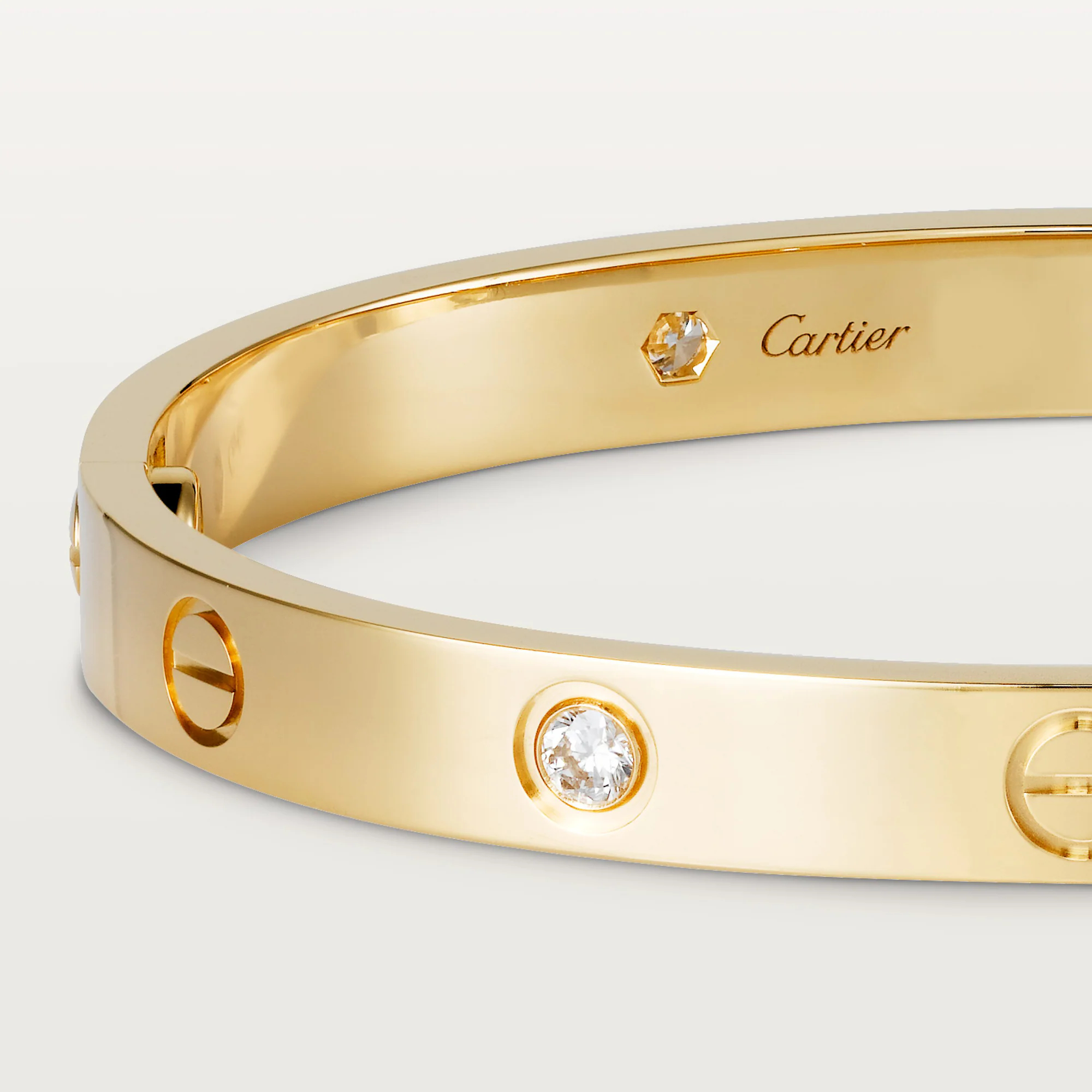 Cartier 18k Yellow Gold Love Bracelet with Certificate, Size 18 -  Bloomsbury Manor Ltd