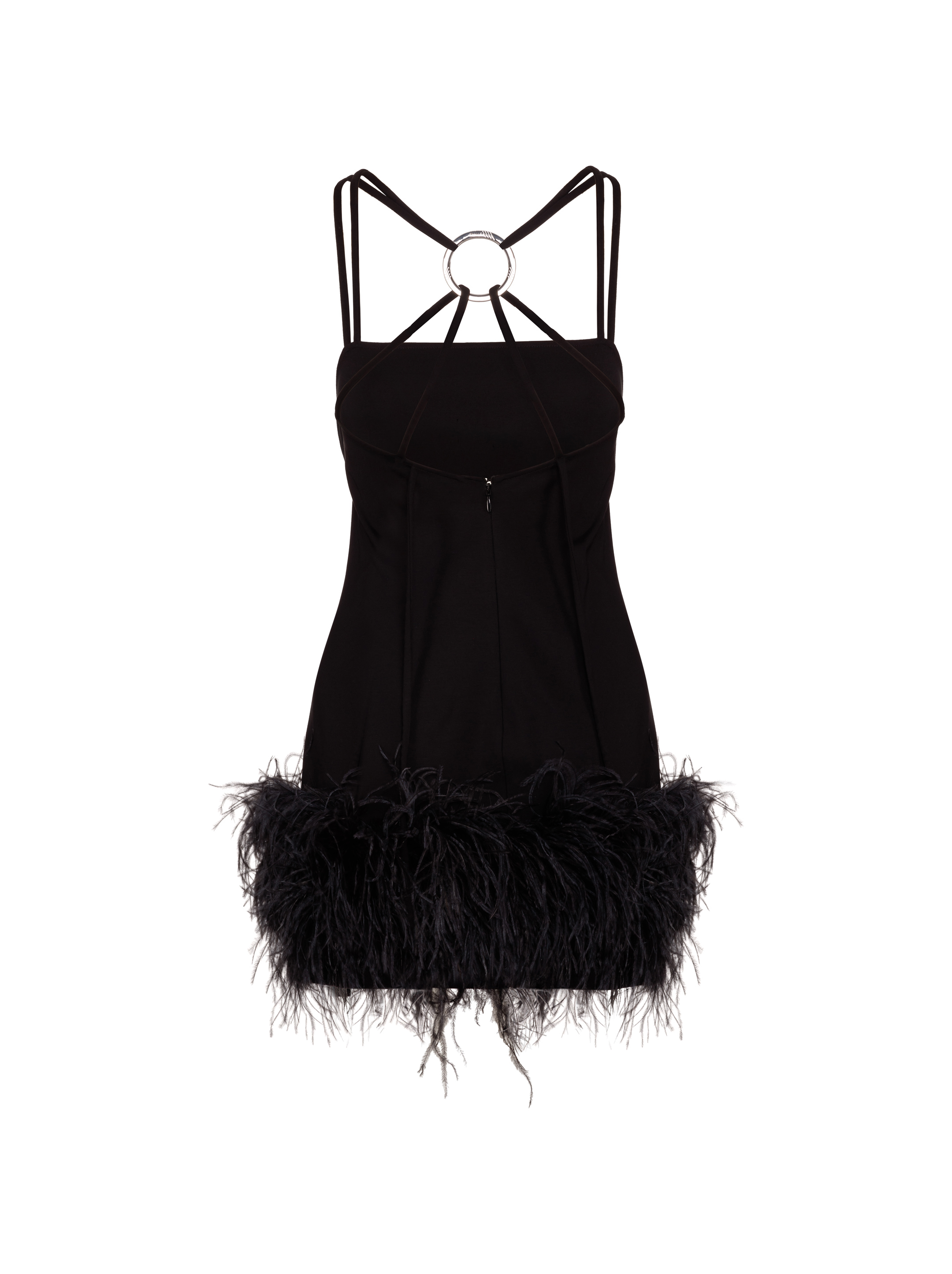 The ATTICO women s Fujiko mini dress with feathers buy for