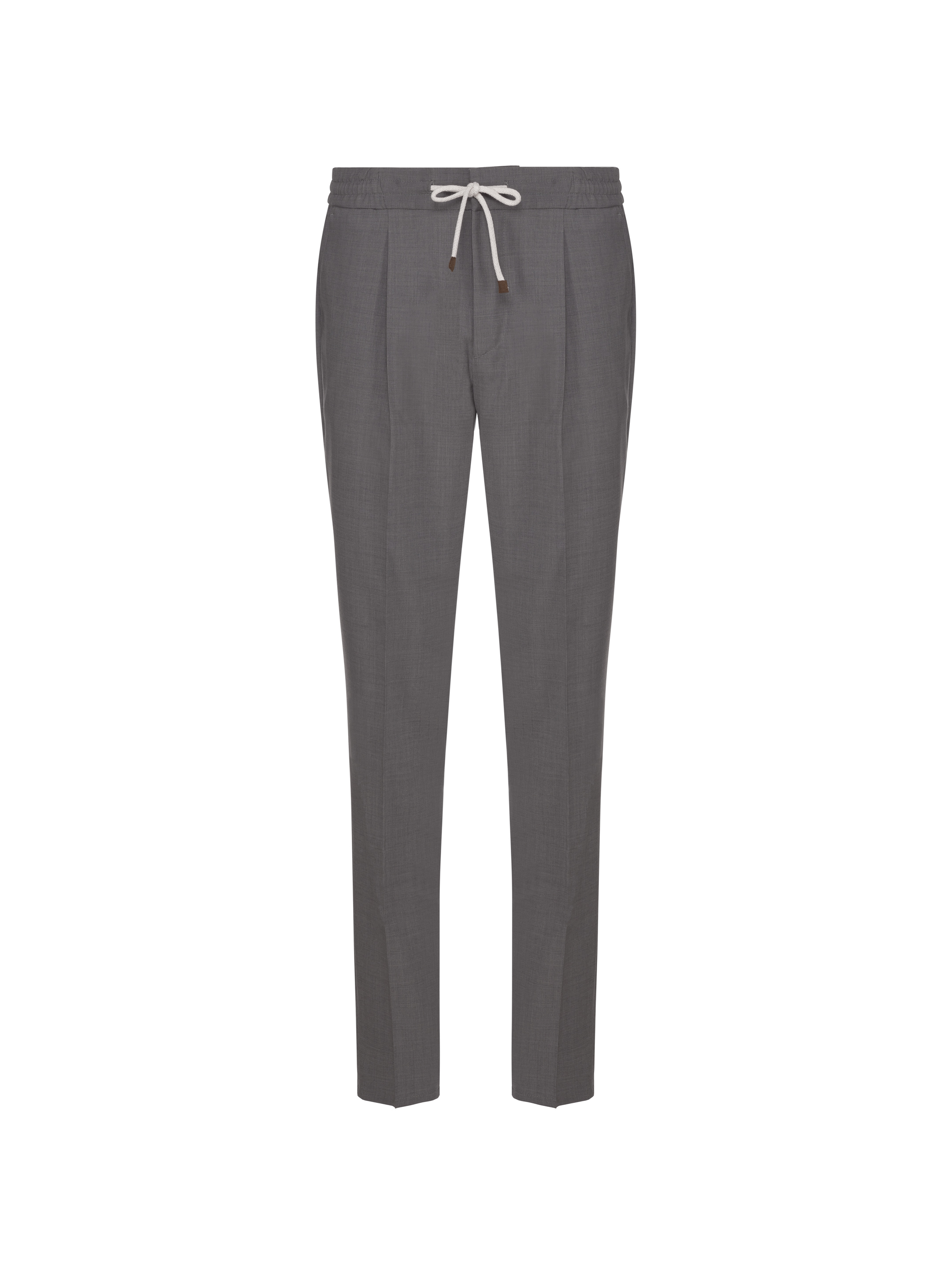 Drawstring wool pants in grey - Brunello Cucinelli