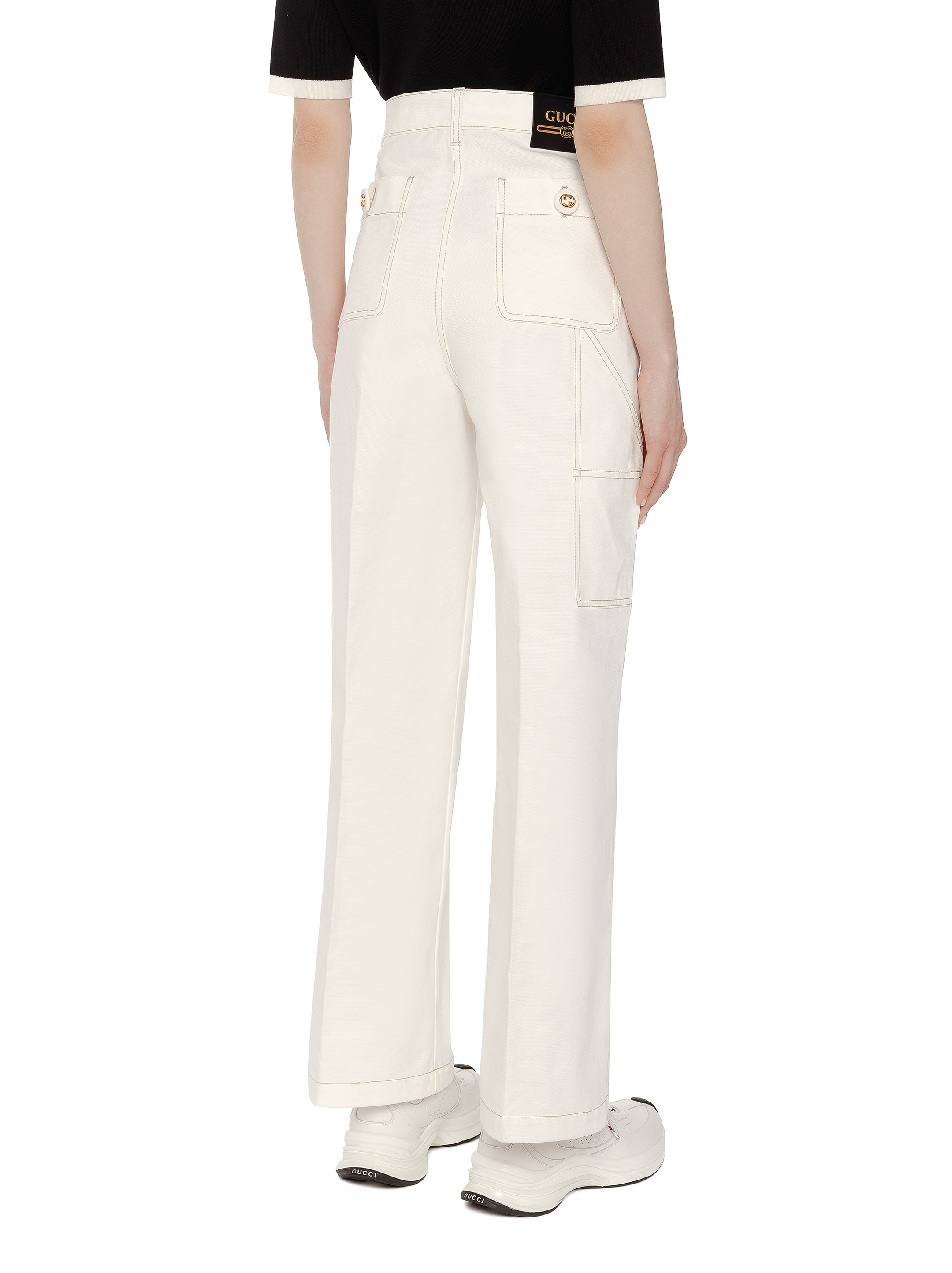 Gucci Men's GG Logo Cuffed Wide-Leg Trousers - Bergdorf Goodman