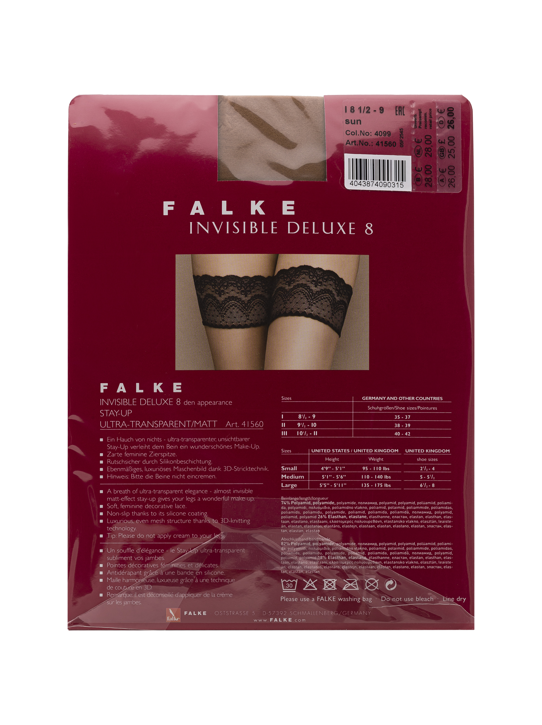 Falke women's Invisible Deluxe 8 nylon stockings - buy for 21100 KZT in the  official Viled online store, art. 41560/4099.BGE_8,5-9_NS