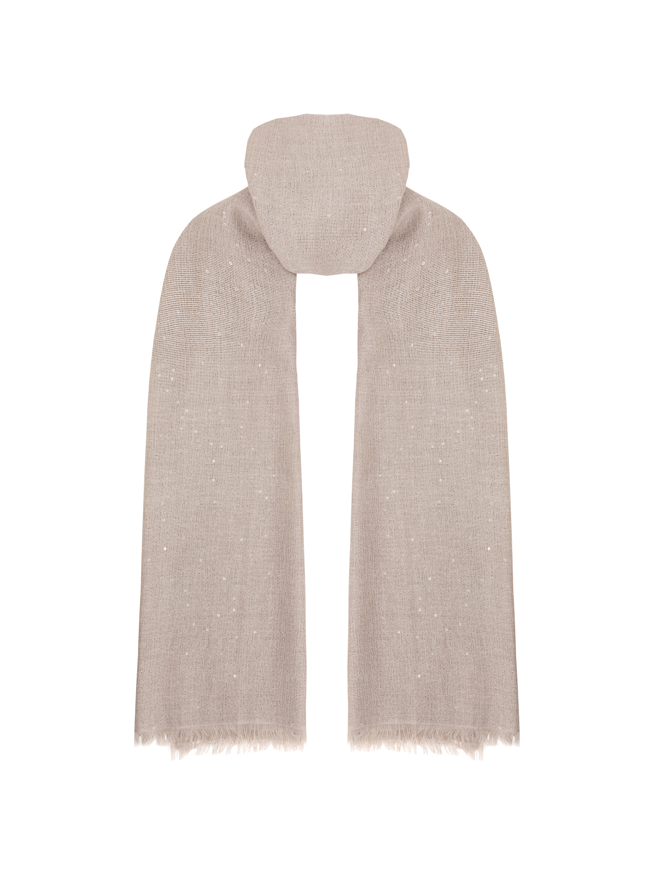 Cashmere And Silk Scarf in Brown - Brunello Cucinelli