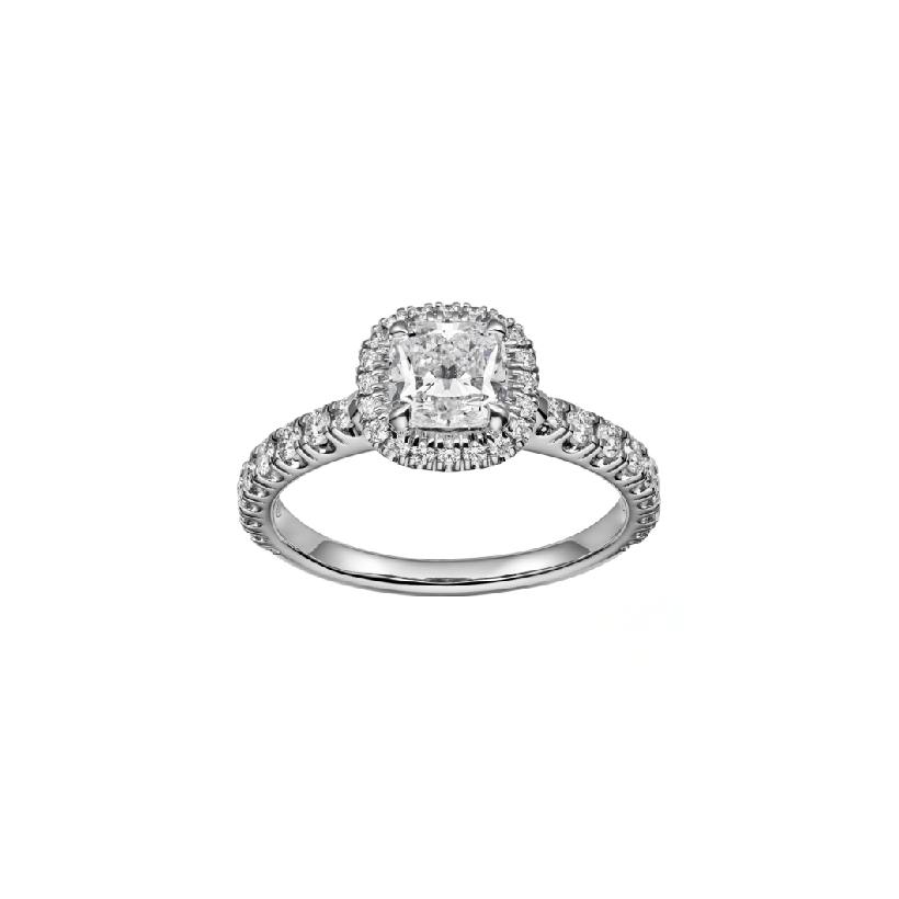 Cartier cushion cut online diamond ring