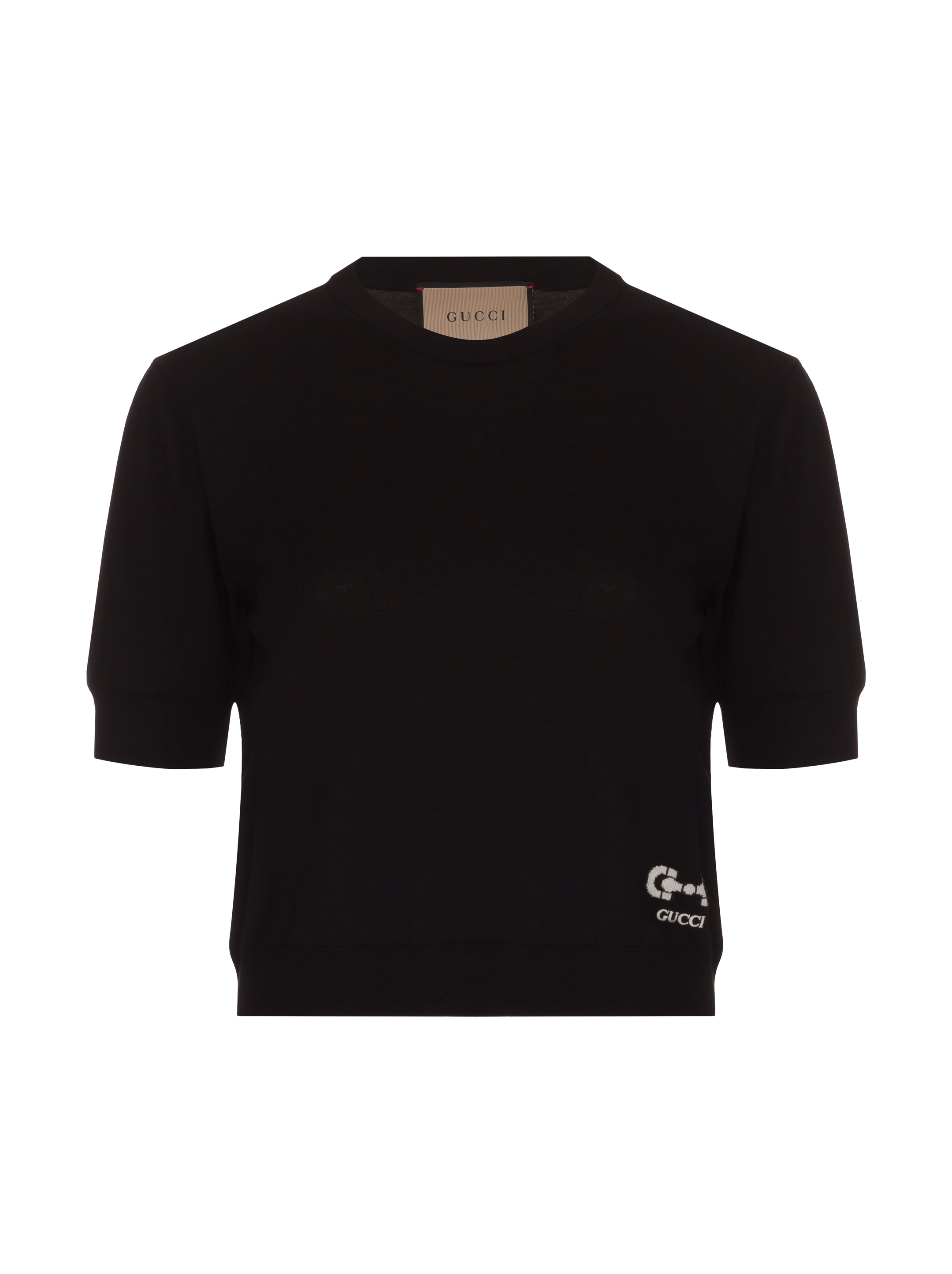 Black Cropped T-shirt with graffiti - Buy Online