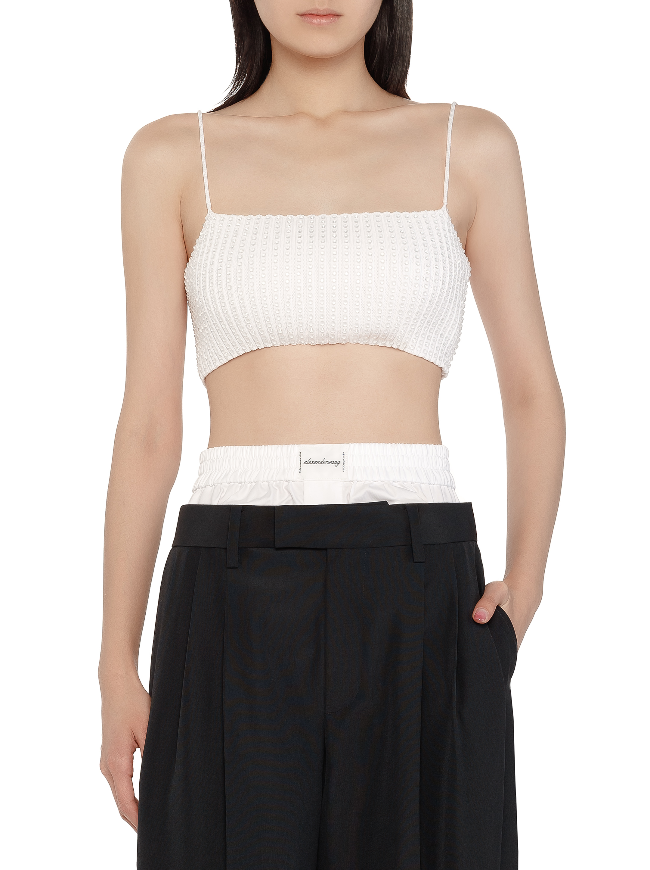 Alexander Wang women's Embellished cropped top - buy for 103680