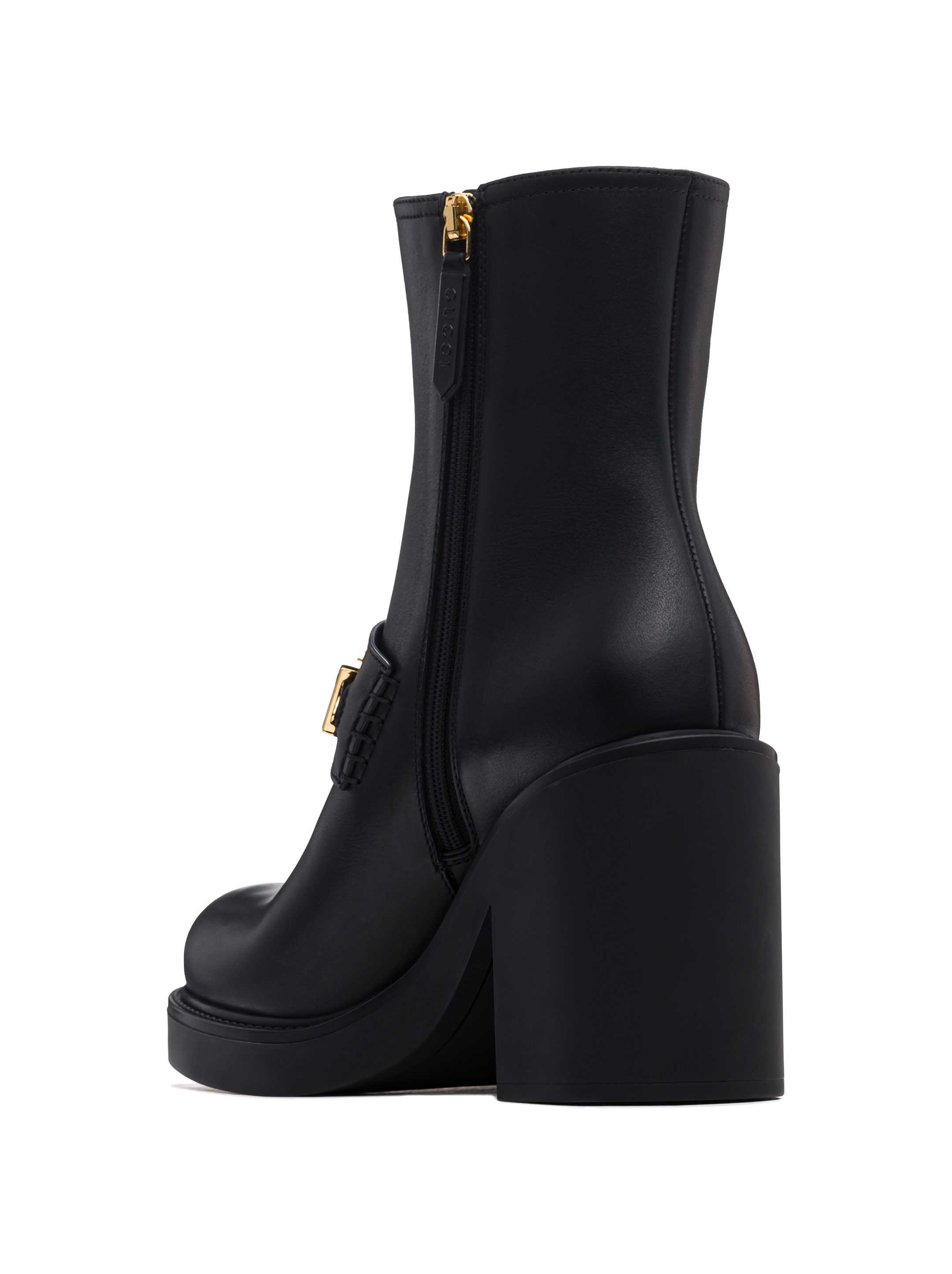 Leather ankle hot sale boots gucci