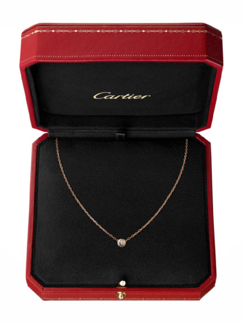 Cartier D Amour Diamond Solitaire Necklace in 18k White Gold 0.18 CTW |  myGemma | Item #130222