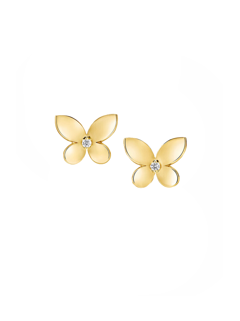 Mini Butterfly Silhouette Diamond Earrings