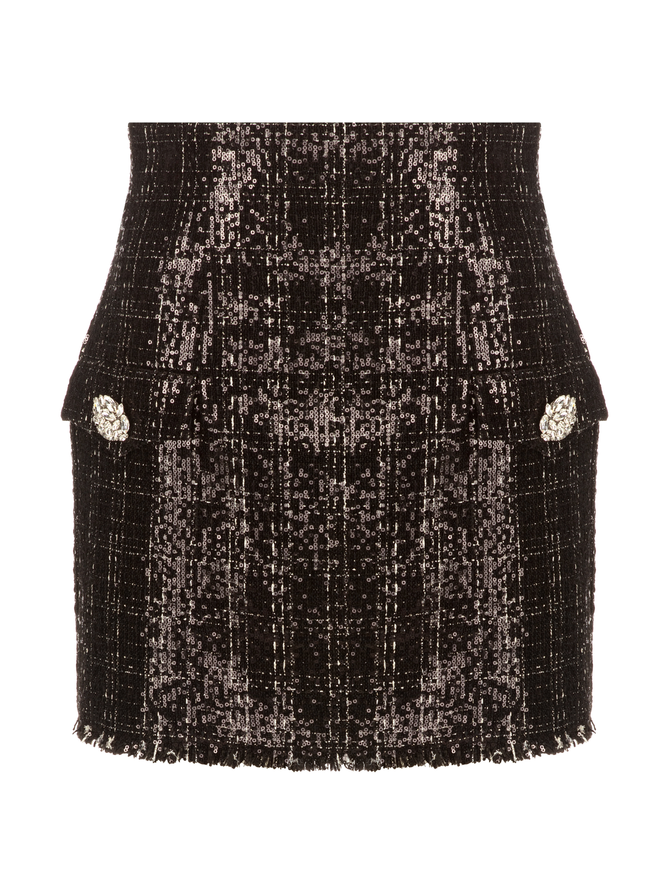 Balmain black discount tweed skirt