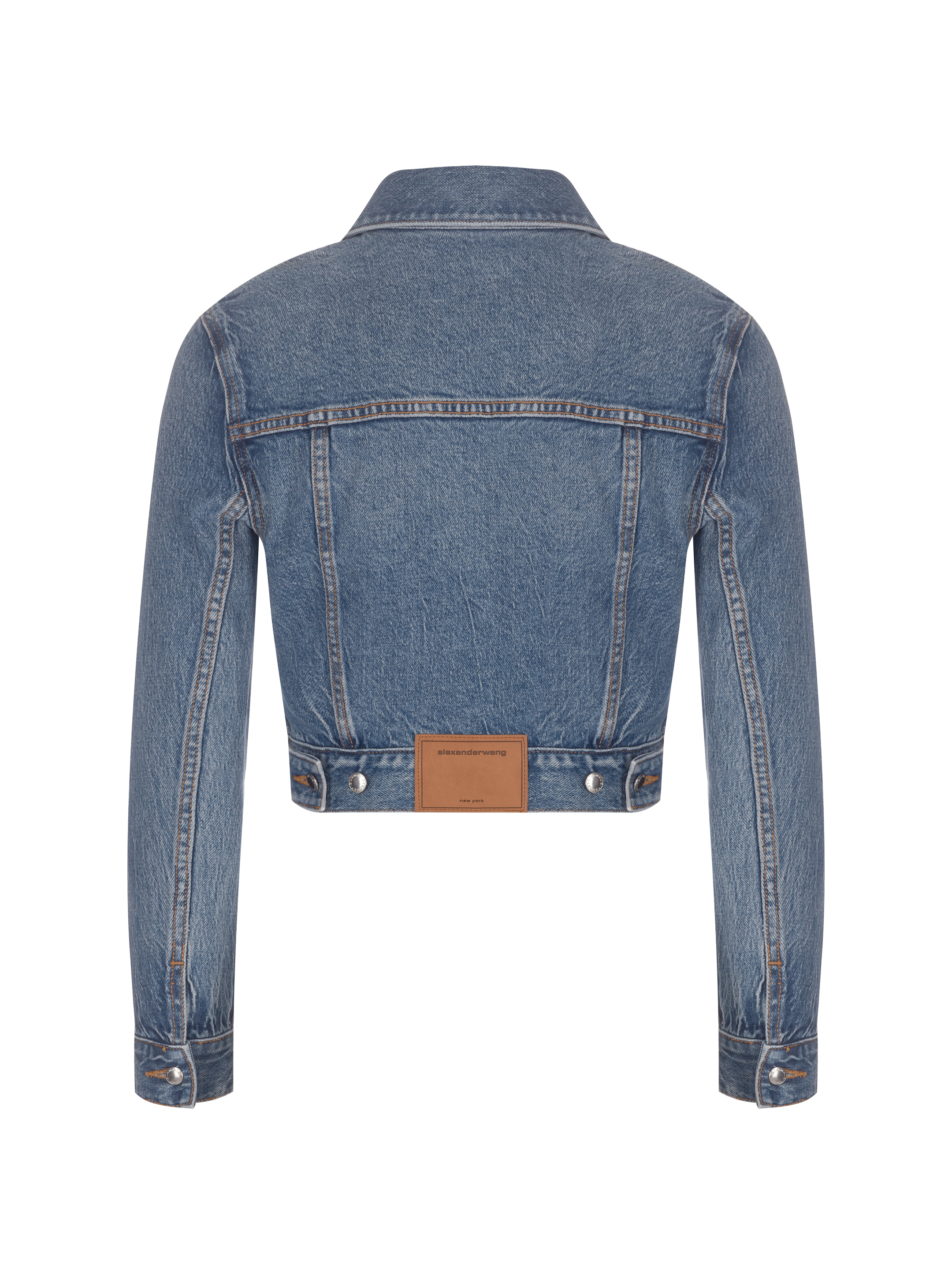 Alexander wang clearance cropped denim jacket