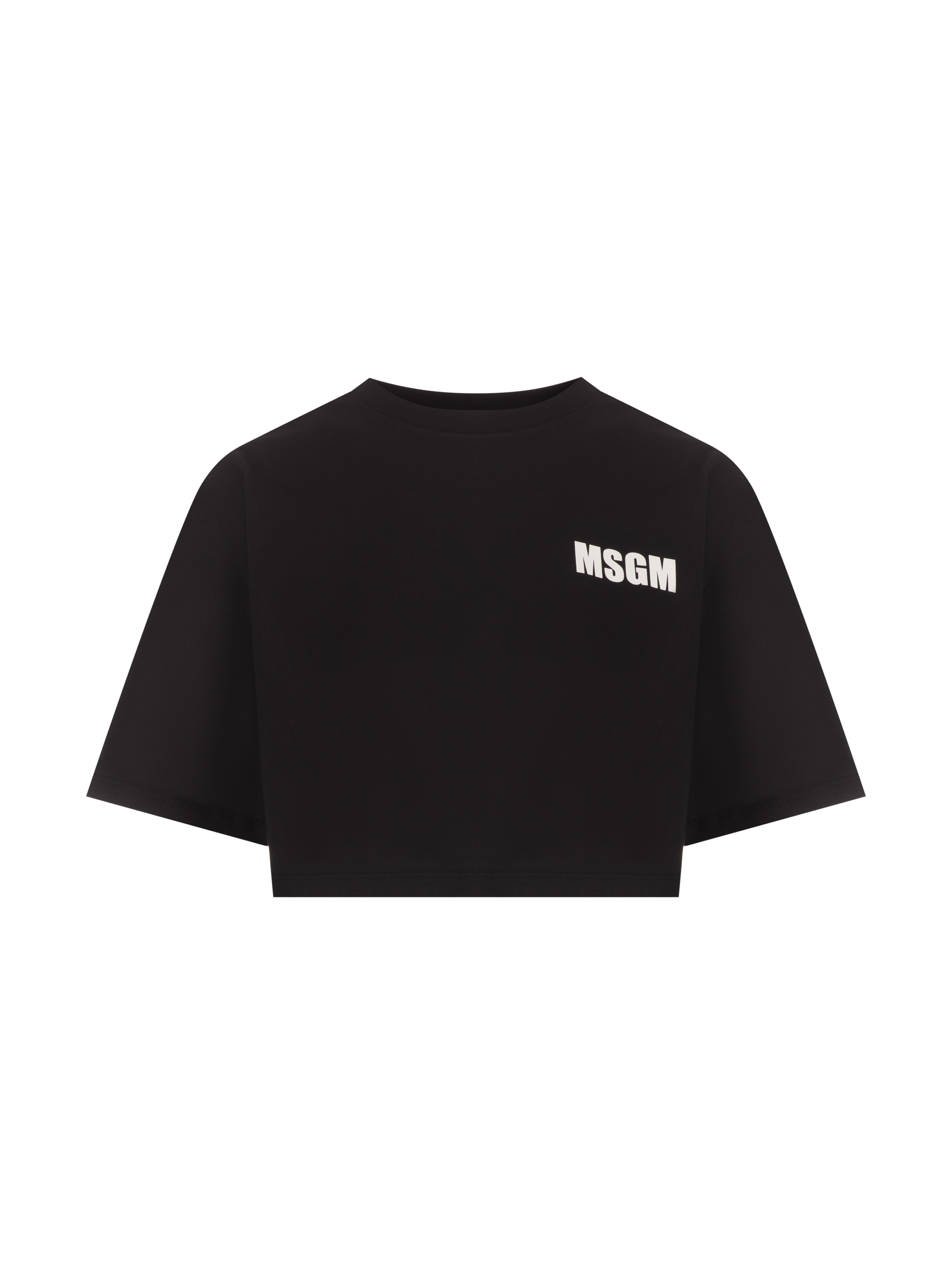 Black Cropped T-shirt with graffiti - Buy Online