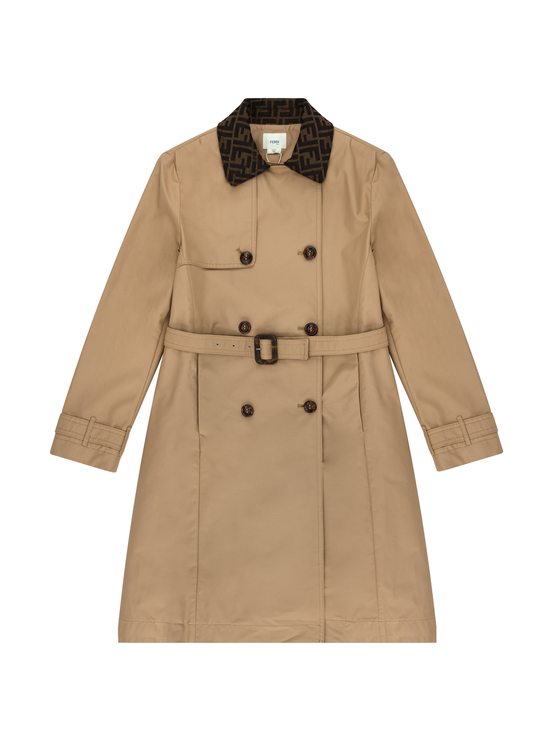 Fendi kids Double breasted trench coat with monogram buy for 998400 KZT in the official Viled online store art. JFA192 AG1W.F1F4G 12Y 241