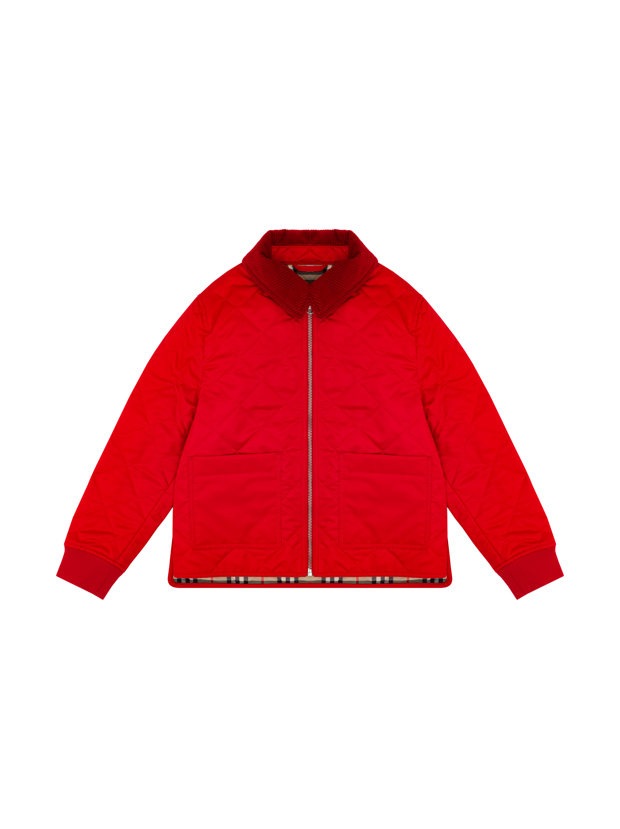 Burberry red quilted jacket best sale