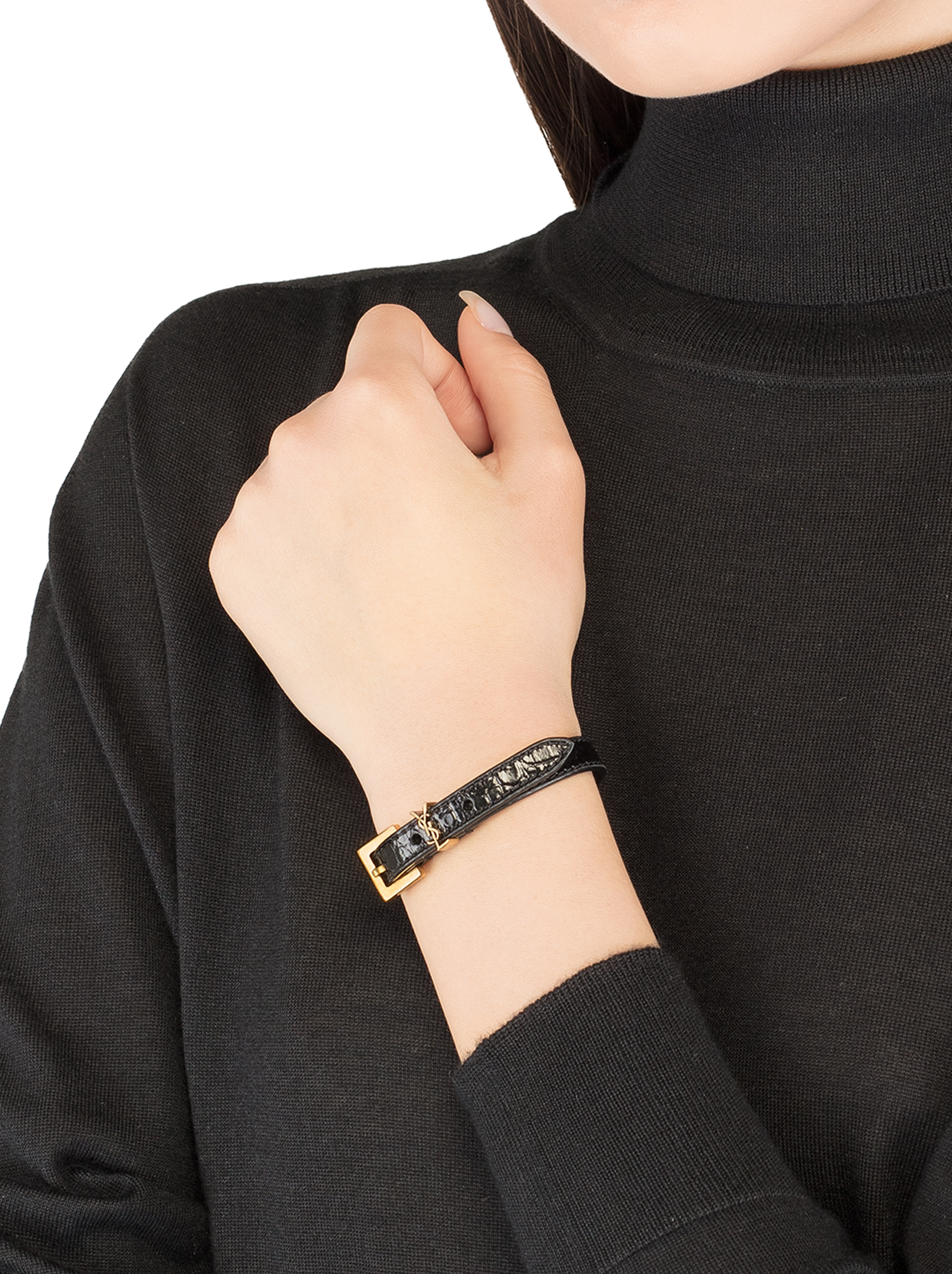 Saint Laurent women's Cassandre leather bracelet - buy for 216600
