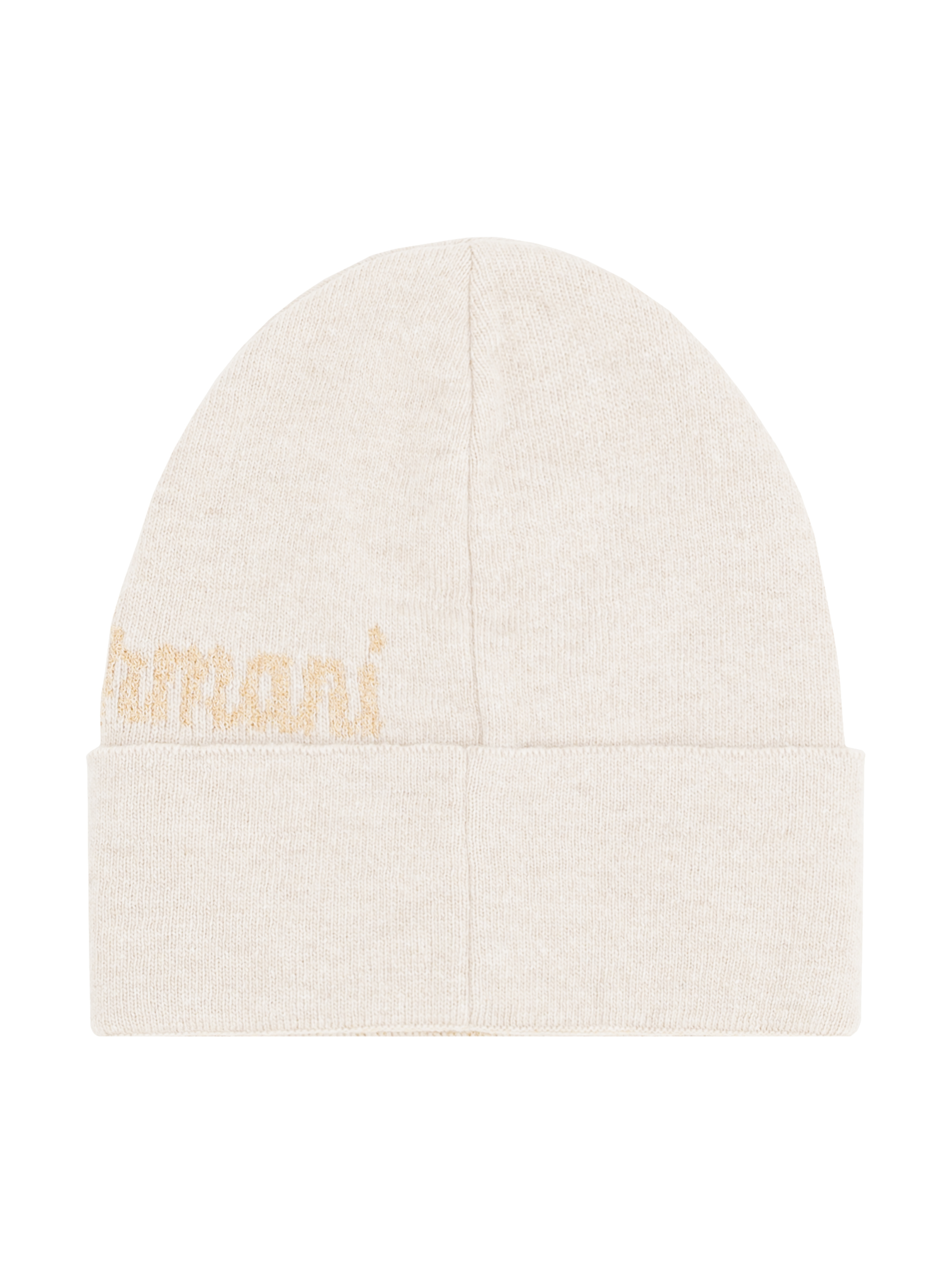 帽子 rurumu: 2022aw usa-mimi knit cap ivory EMPORIO ARMANI women's Knitted hat with logo - buy for 94400 KZT