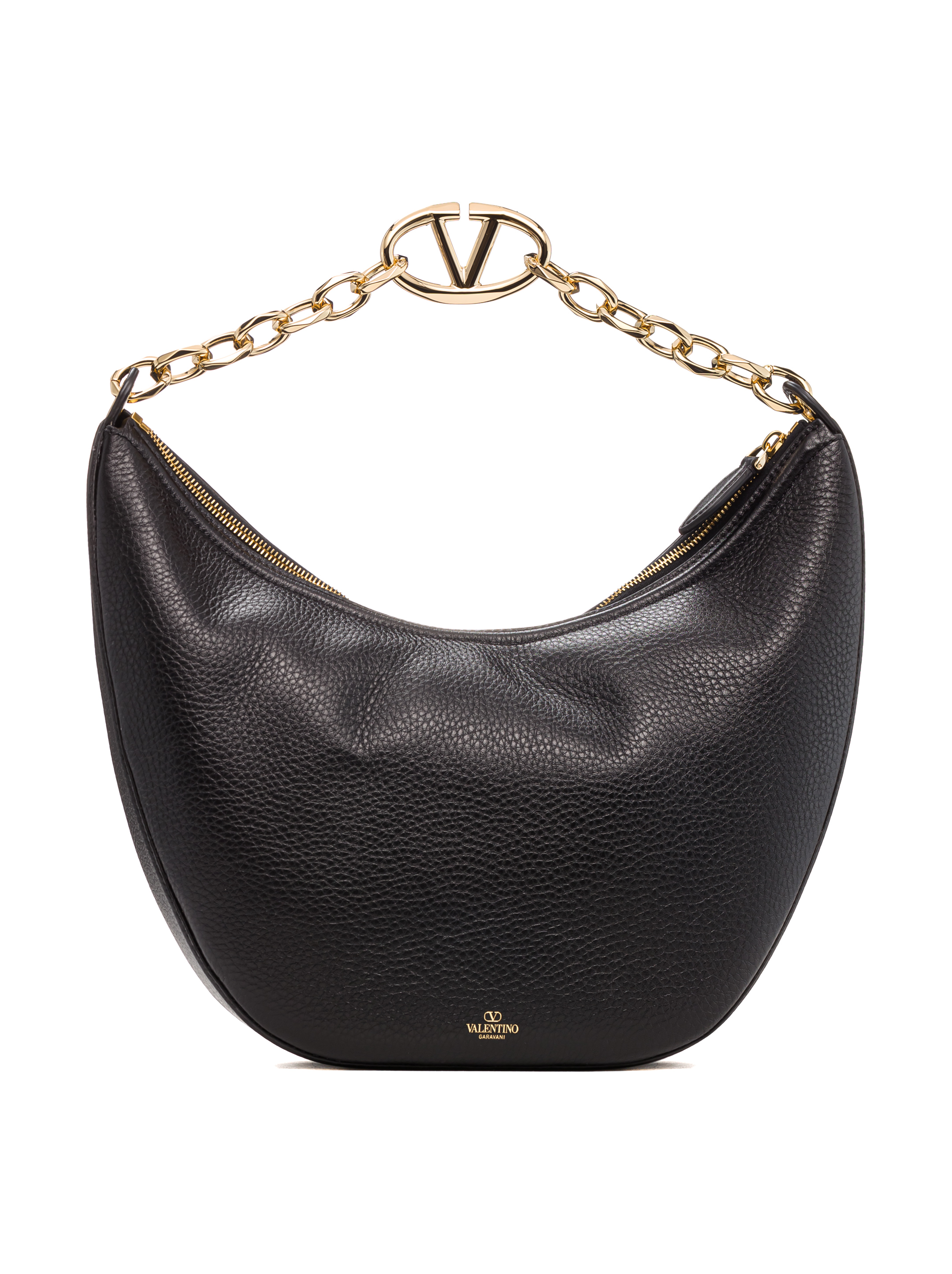 C Valentino Vintage Black online Leather Hobo Shoulder Bag