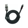 Кабель USB - Lightning Hoco U74 (2.4A/плоский/оплетка ткань/1.2 м) черный