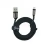 Кабель USB - MicroUSB Hoco U74 (2.4A/плоский/оплетка ткань/1.2 м) черный