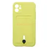 Чехол накладка для iPhone 11 SC304 с карманом для карты (желтый)