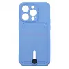 Чехол накладка для iPhone 14 Pro SC304 с карманом для карты (светло-фиолетовый)