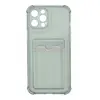 Чехол накладка для iPhone 12 Pro Max SC278 с карманом для карты (прозрачный черный)
