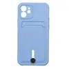Чехол накладка для iPhone 12 SC304 с карманом для карты (светло-фиолетовый)