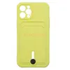 Чехол накладка для iPhone 12 Pro SC304 с карманом для карты (желтый)