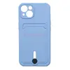 Чехол накладка для iPhone 13 SC304 с карманом для карты (светло-фиолетовый)