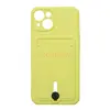 Чехол накладка для iPhone 13 SC304 с карманом для карты (желтый)