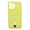 Чехол накладка для iPhone 13 Pro SC304 с карманом для карты (желтый)