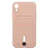 Чехол накладка для iPhone XR SC304 с карманом для карты (светло-розовый)