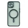 Чехол накладка для iPhone 14 MagSafe SM011 (прозрачный с черным)