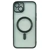 Чехол накладка для iPhone 14 Plus MagSafe SM011 (прозрачный с черным)