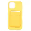 Чехол накладка MSafe для iPhone 12 Pro Max экокожа с карманом для карты SC222 (оранжевый)