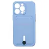 Чехол накладка для iPhone 13 Pro SC304 с карманом для карты (светло-фиолетовый)