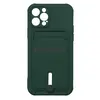 Чехол накладка для iPhone 12 Pro SC304 с карманом для карты (темно-зеленый)