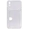 Чехол - накладка совместим с iPhone Xr cиликон прозрачный с кардхолдером Вид 2