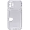 Чехол - накладка совместим с iPhone 12 (6.1") cиликон прозрачный с кардхолдером Вид 2