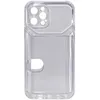 Чехол - накладка совместим с iPhone 12 Pro (6.1") cиликон прозрачный с кардхолдером Вид 2